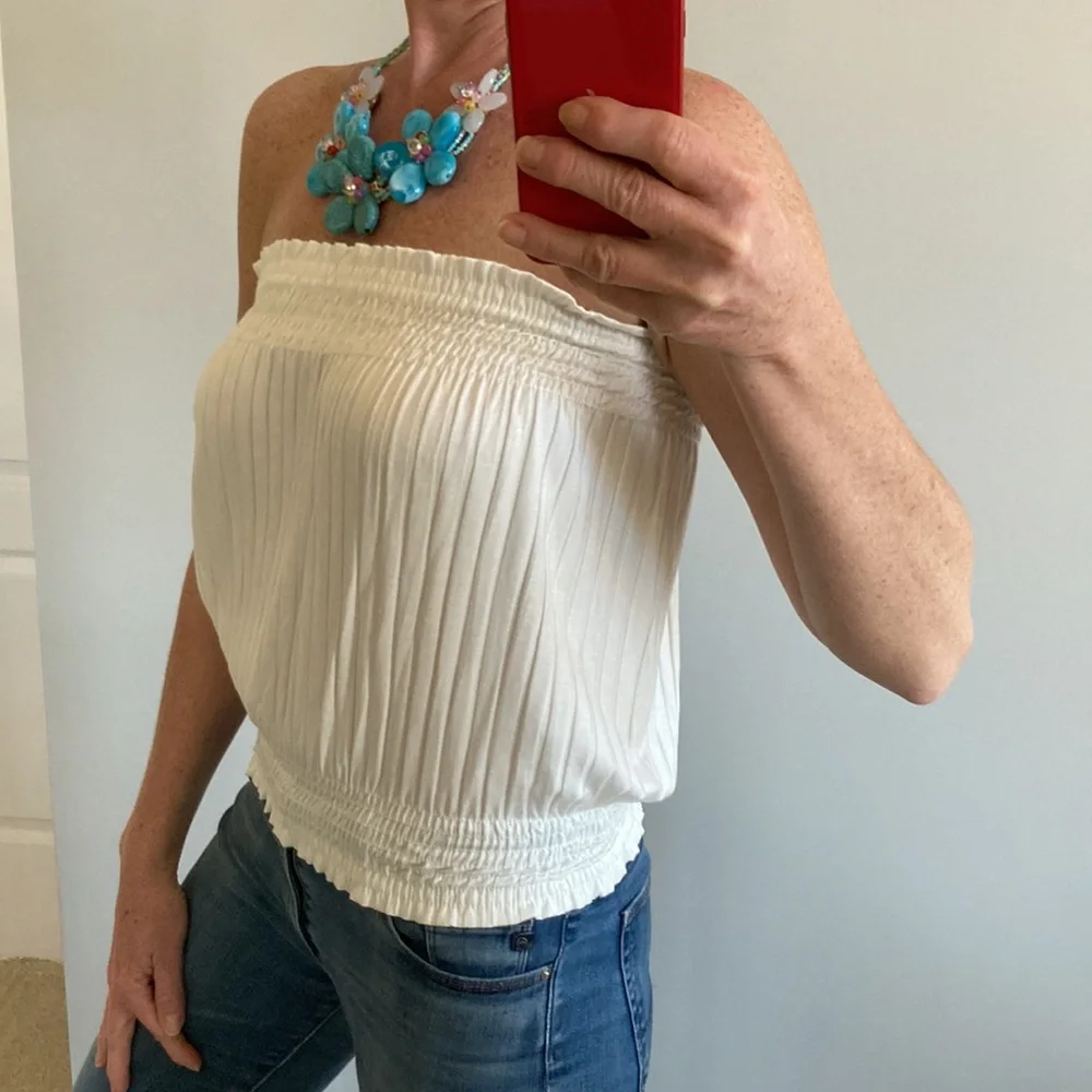 Ivory Ribbed Tube Top - Picture 6 of 7